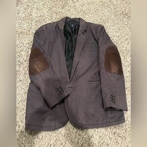 Gap Men’s Herringbone Blazer Jacket XL Brown Elbow Patches